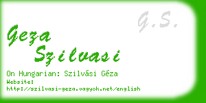 geza szilvasi business card